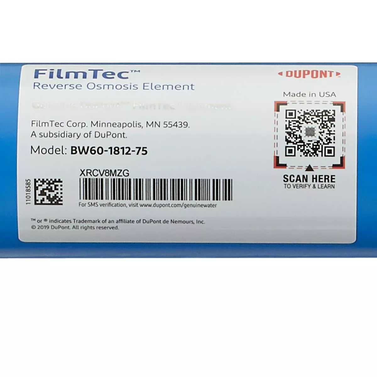 DuPont FilmTec RODI Reverse Osmosis Membrane - 75 GPD