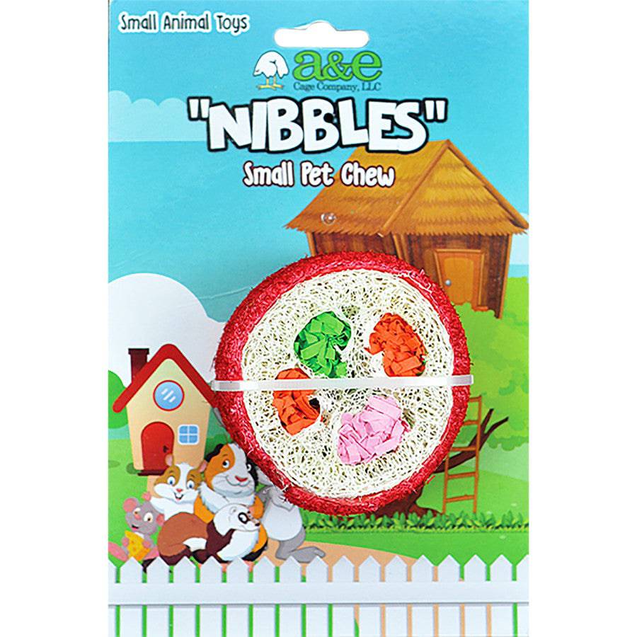 A & E Cages Nibbles Small Animal Loofah Chew Toy Deluxe Sushi Roll - The Pet Source