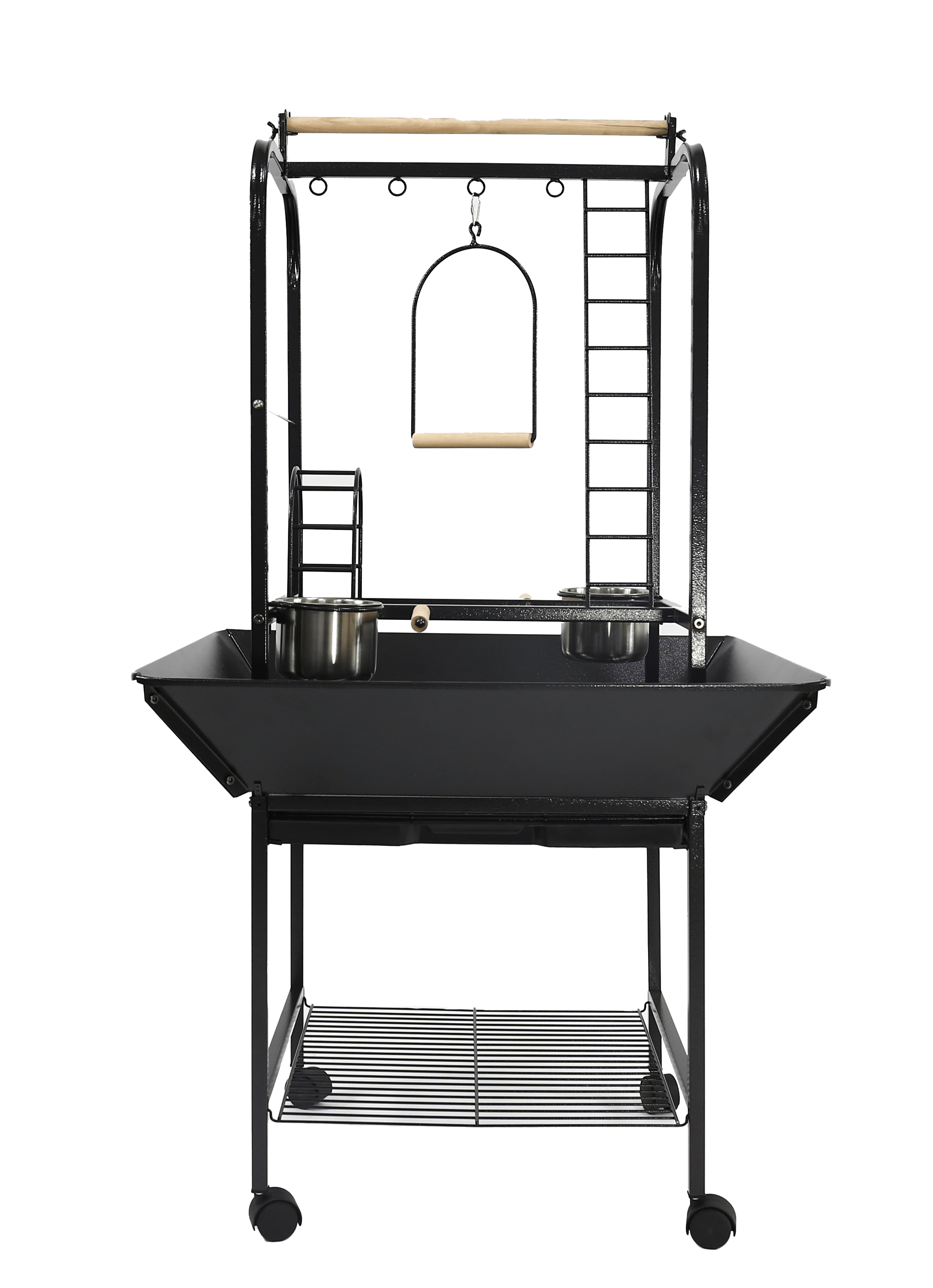 A & E Cages Parrot Play Stand with Ladders and Toy Hooks - The Pet Source