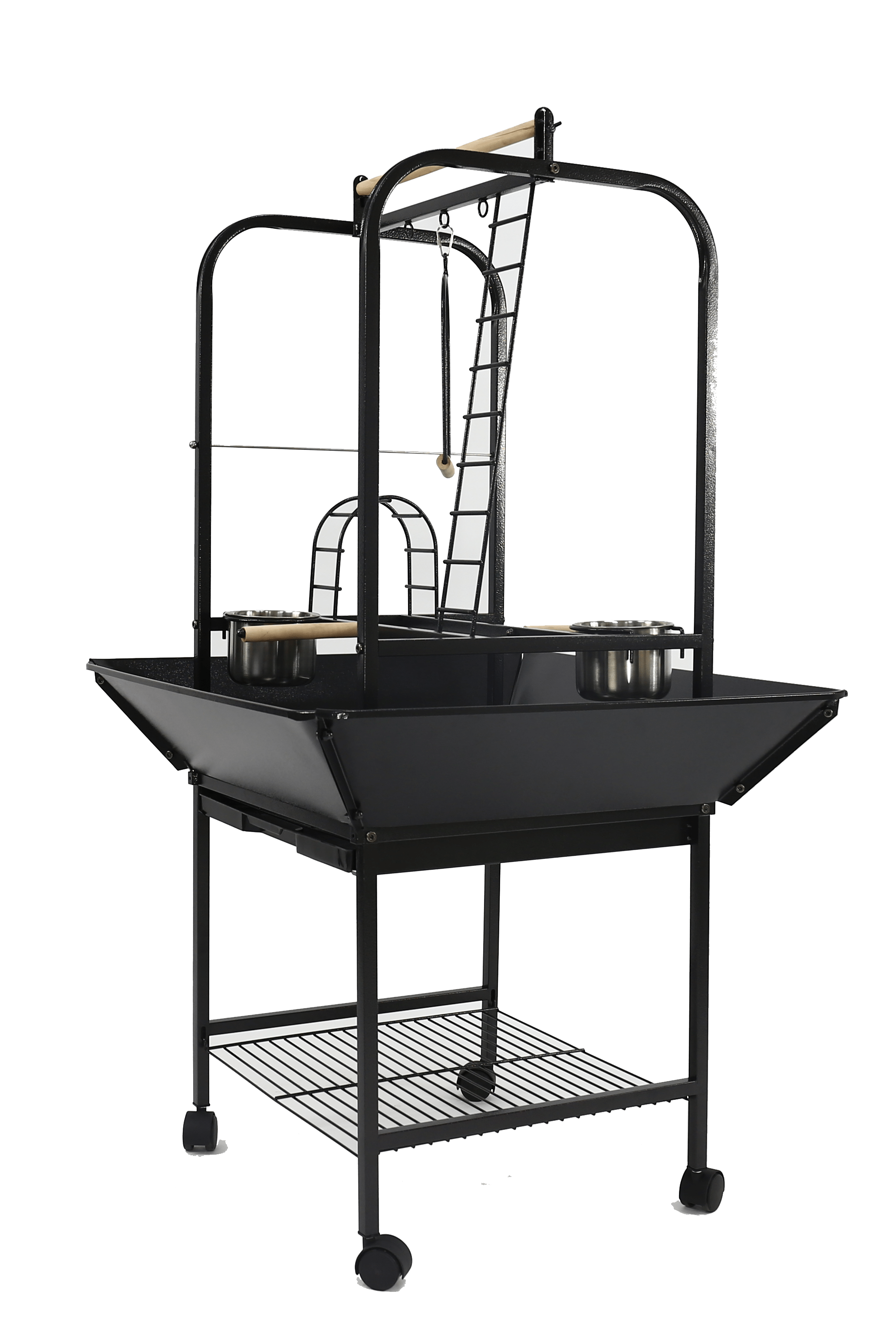 A & E Cages Parrot Play Stand with Ladders and Toy Hooks - The Pet Source