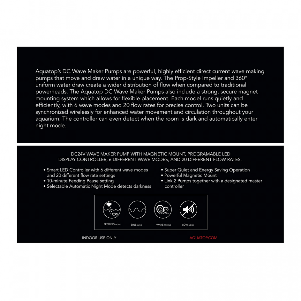 Aquatop Forza MaxFlow Slim DC Wavemaker with Controller - 3434 GPH