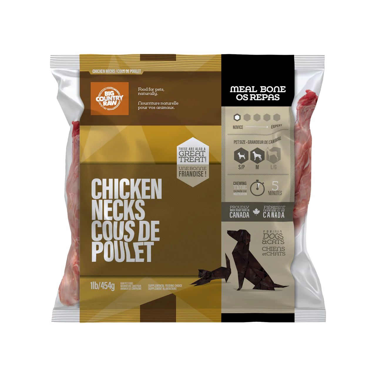 Big Country Raw Frozen Chicken Neck for Cats and Dogs - 1lb