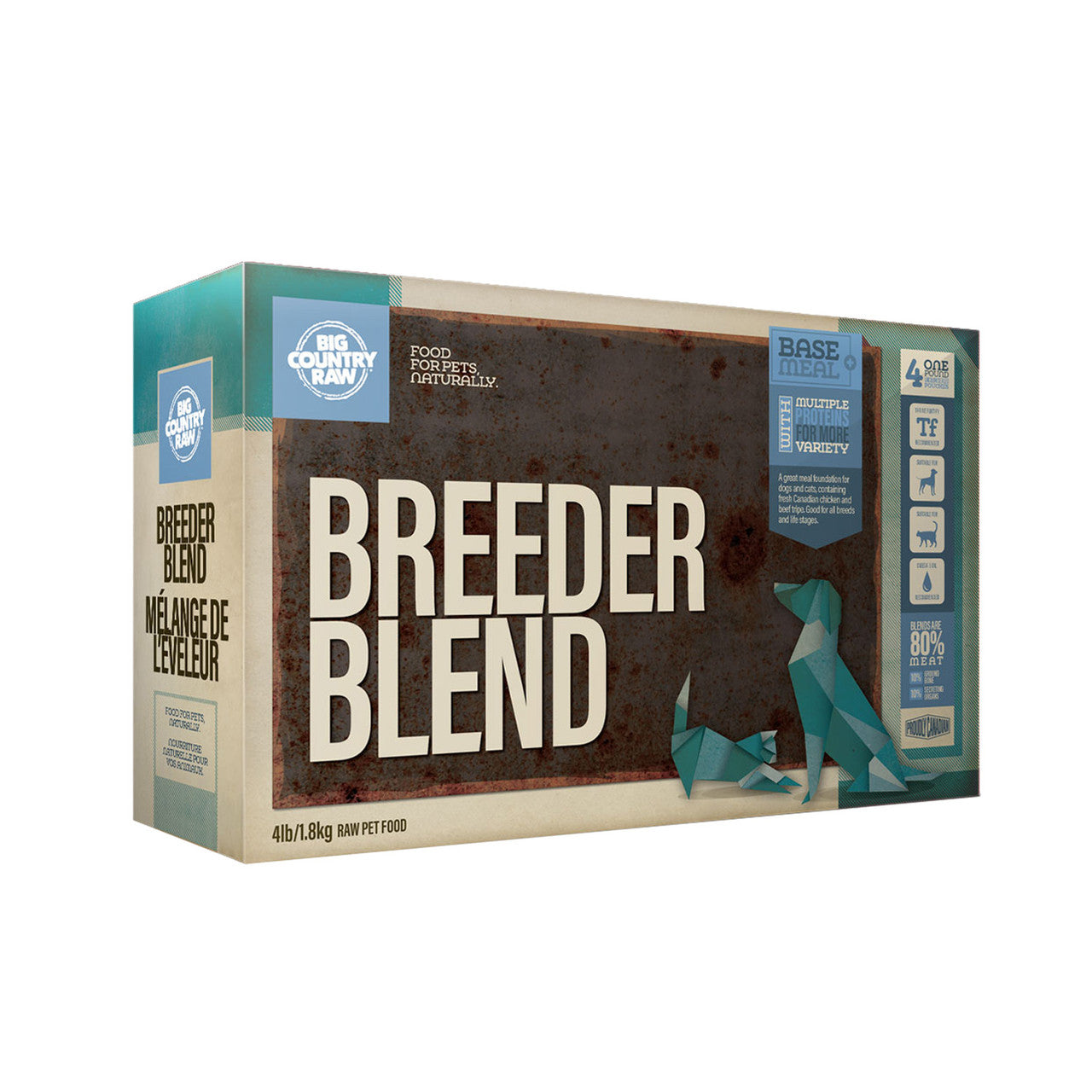 Big Country Raw Breeder Blend Chicken Carton Raw Frozen Dog Food - 4lb