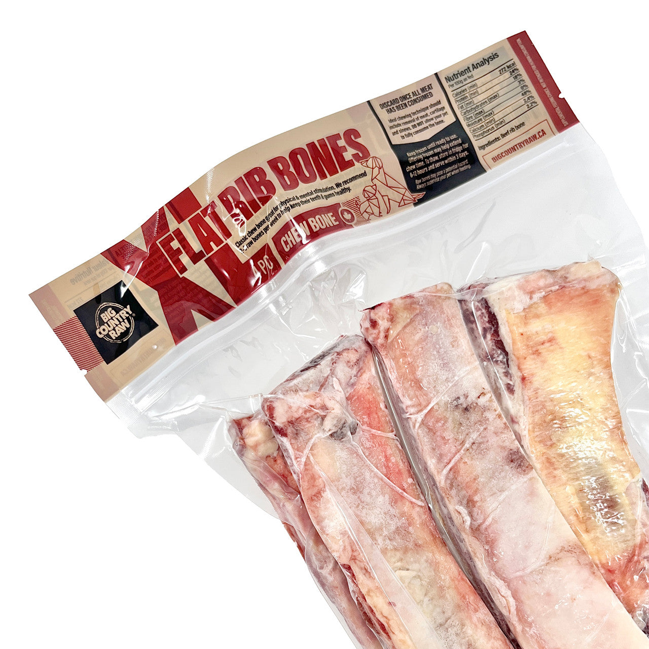 Big Country Raw Frozen XL Flat Rib Bone - 4 Pieces