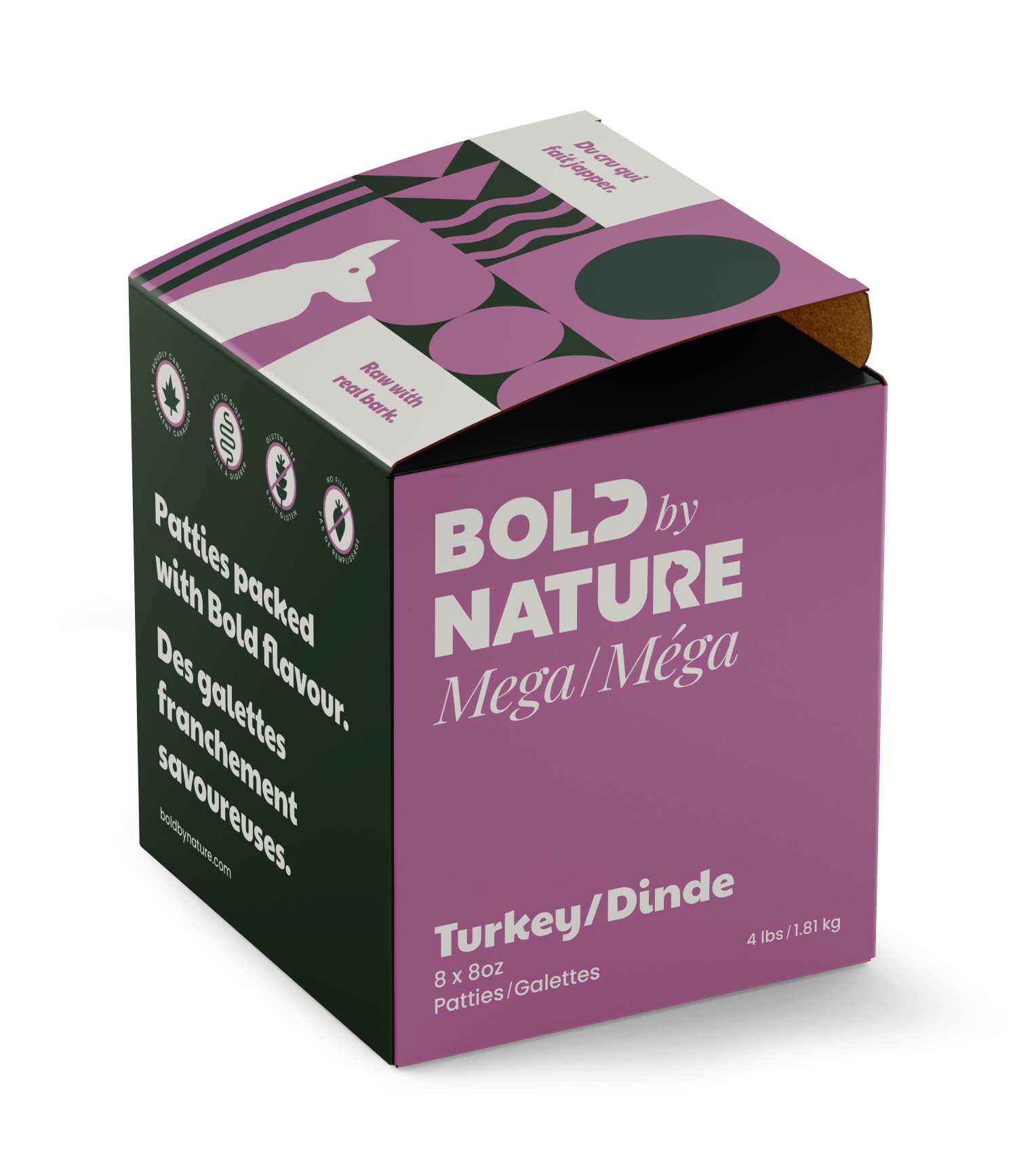 Bold By Nature Mega Turkey for Dogs - Patties - 4lb - The Pet Source