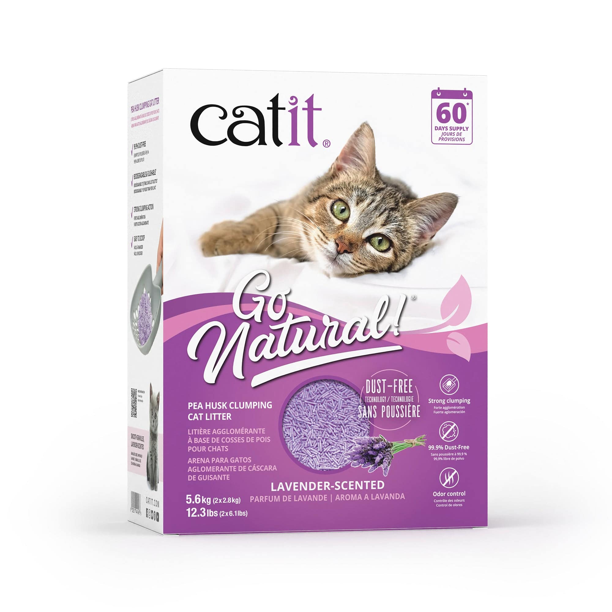 Catit Go Natural! Pea Husk Clumping Cat Litter - Lavender - 12.3lb - The Pet Source