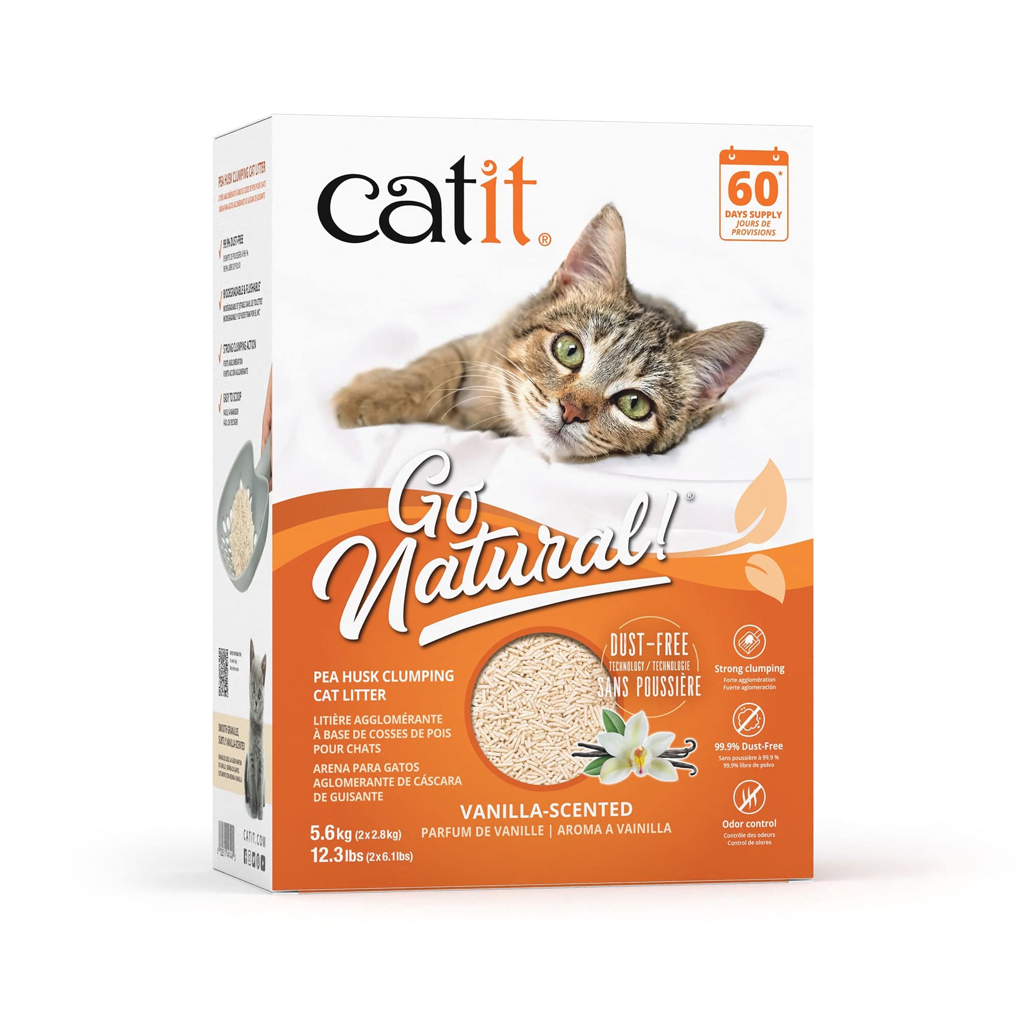 Catit Go Natural! Pea Husk Clumping Cat Litter - Vanilla - 12.3lb - The Pet Source