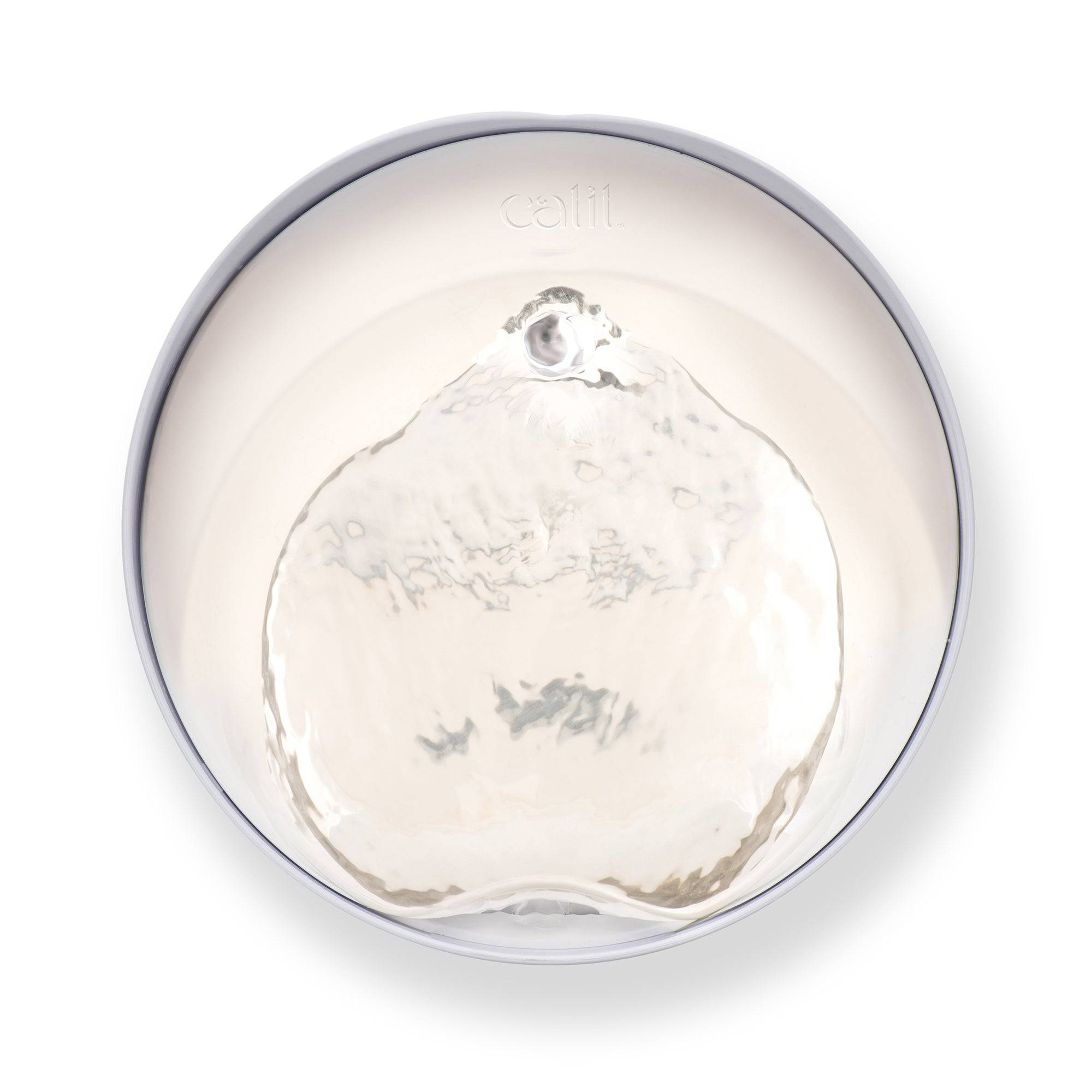 Catit PIXI Fountain - White with Stainless Steel Top - 2.5L - The Pet Source