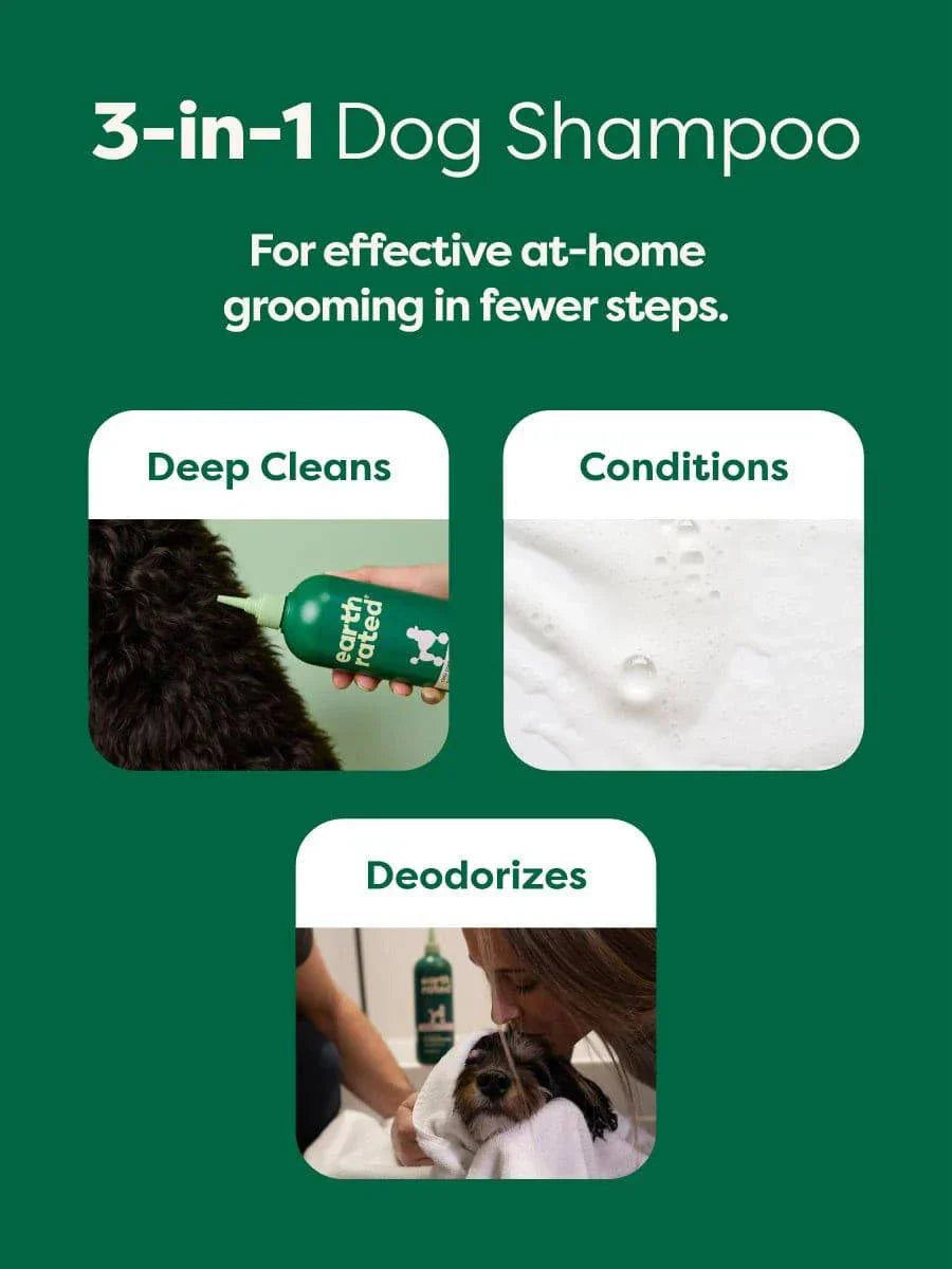 earth rated Curly Coat 3-in-1 Dog Shampoo - 16oz - The Pet Source