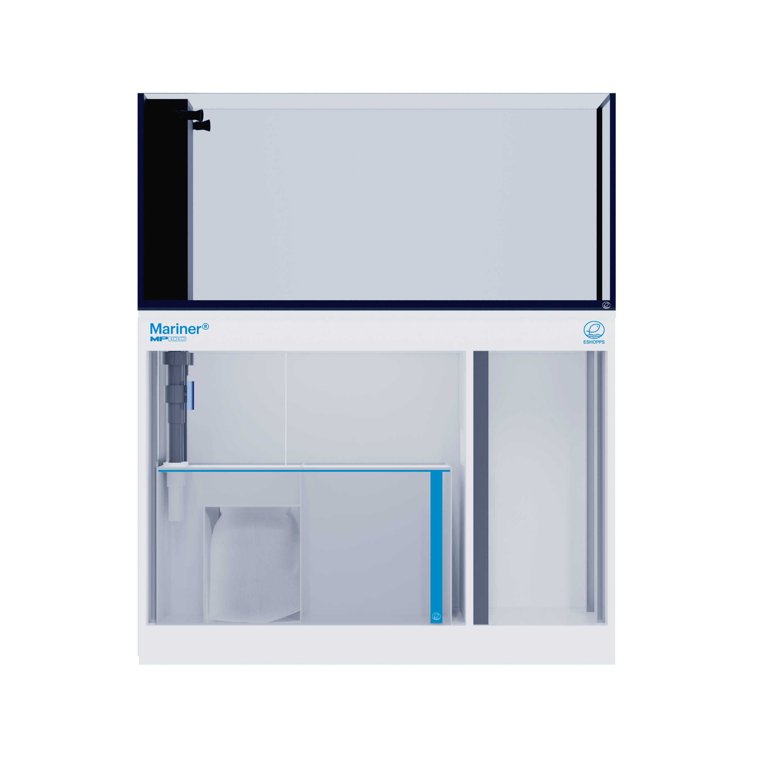 Eshopps Mariner MP100 Peninsula Aquarium w/Stand - White