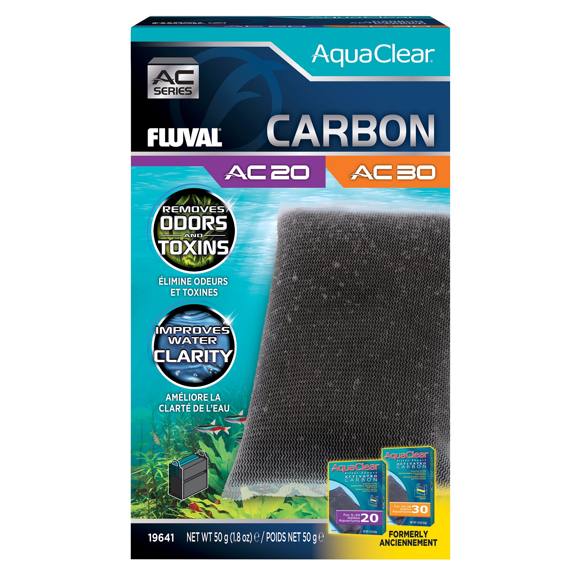 Fluval AquaClear Carbon Filter Insert - AC30 - 1 pack