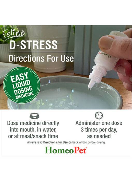 HomeoPet Feline D-Stress - 15ml - The Pet Source