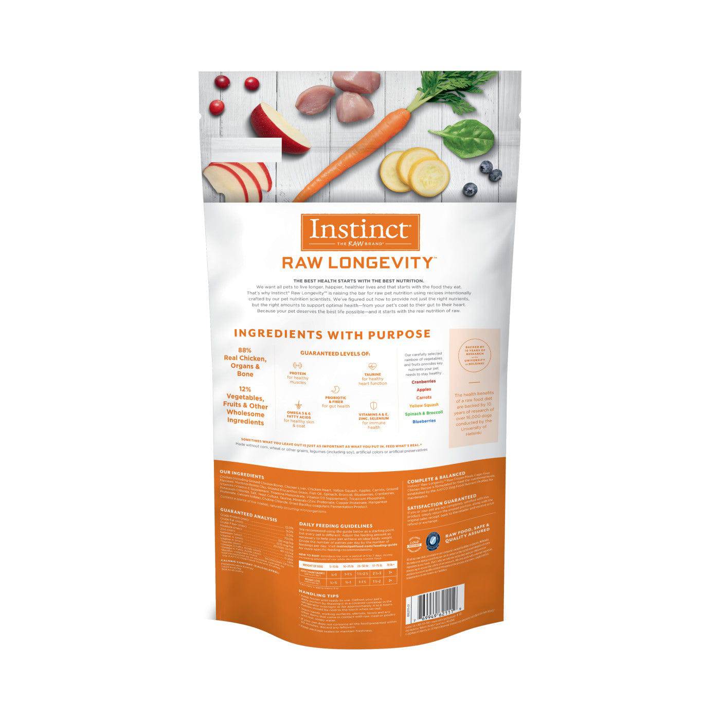 Instinct Raw Longevity Frozen Patties Adult Dog Food Cage-Free Chicken - 6lb - The Pet Source