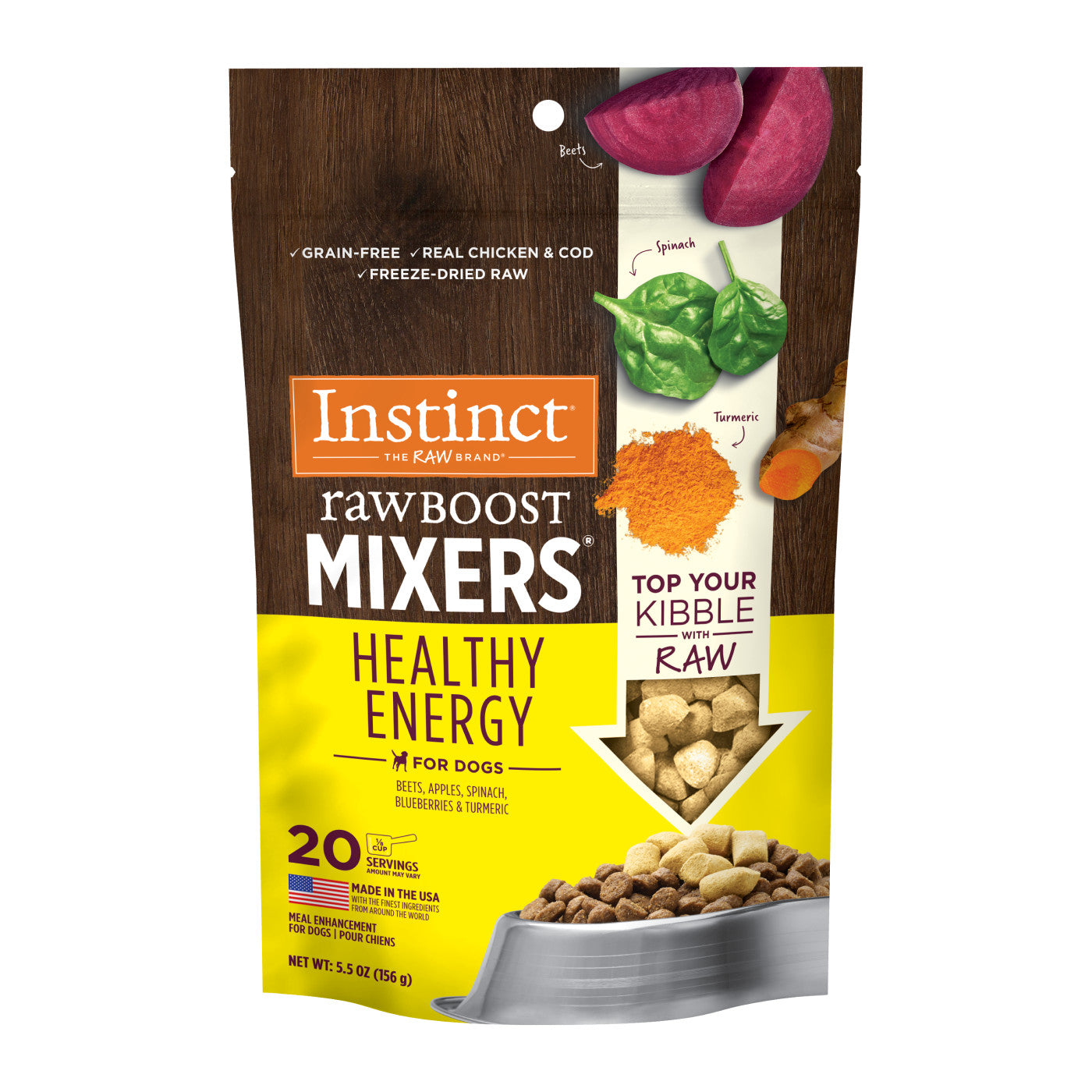 Instinct Raw Boost Mixers Healthy Energy Dog Food Topper - 5.5oz