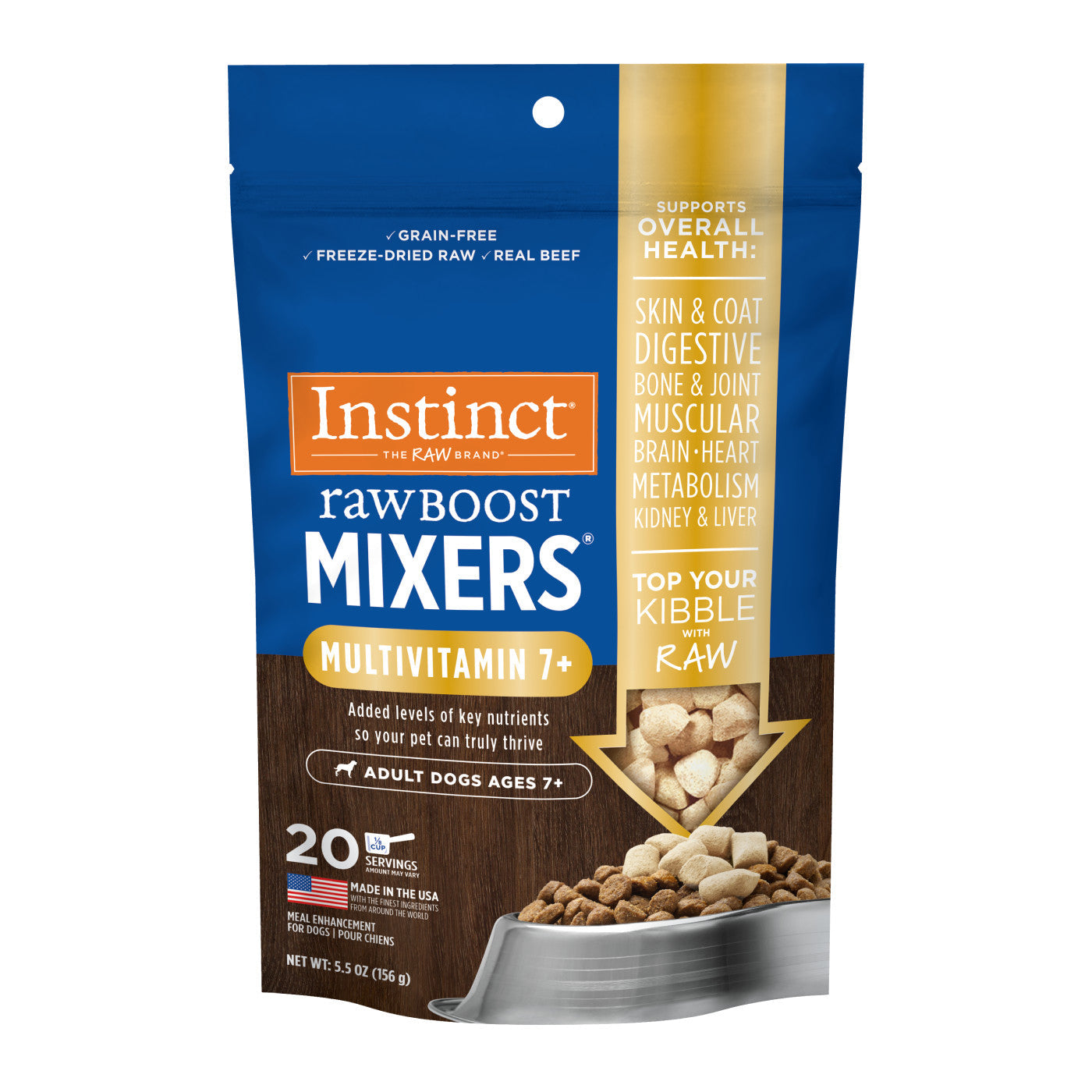 Instinct Raw Boost Mixers Multivitamin for Adult Dogs 7+ Food Topper - 5.5oz