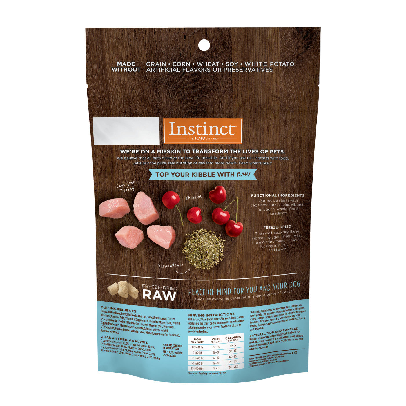 Instinct Raw Boost Mixers Tranquility Dog Food Topper - 12.5oz