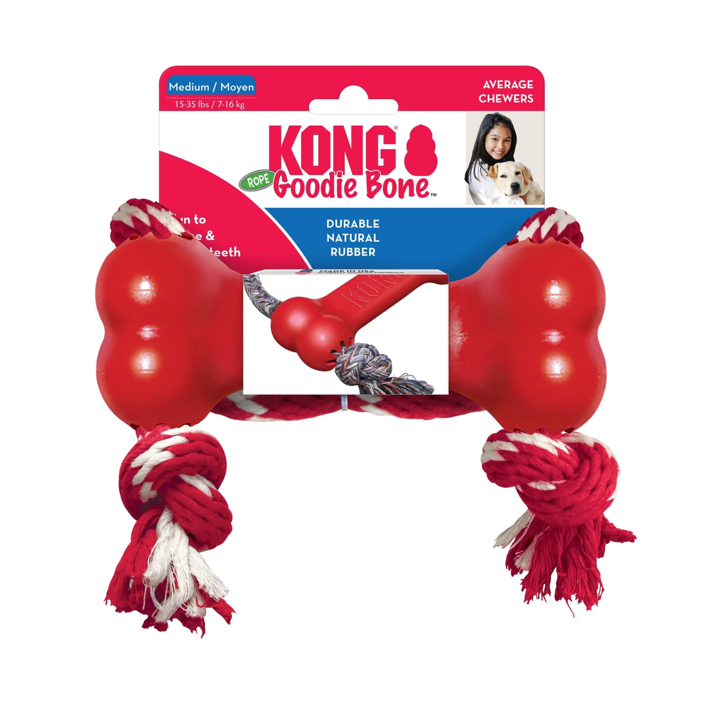 KONG Goodie Bone w/Rope - Medium - The Pet Source