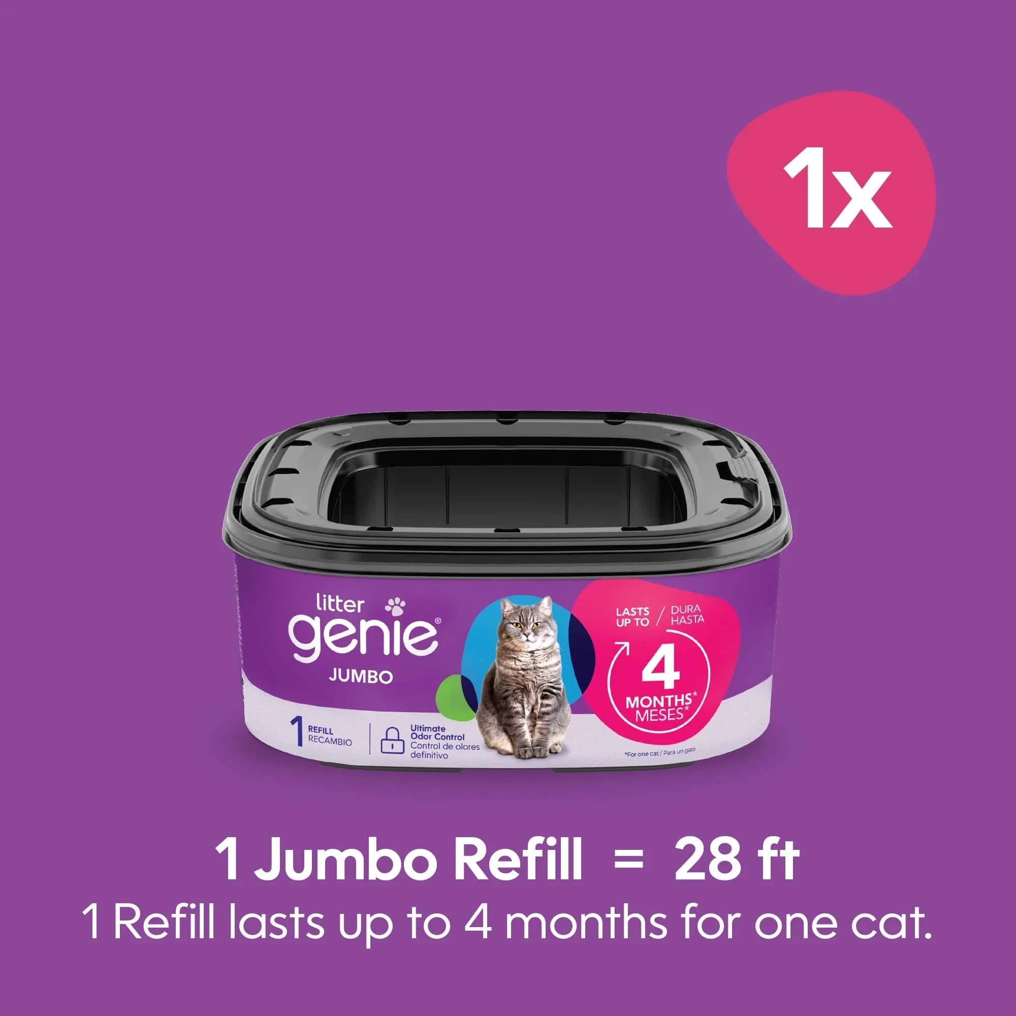 Litter Genie Plus Cat Litter Pail Disposal System Refill Jumbo - 1 pack - The Pet Source
