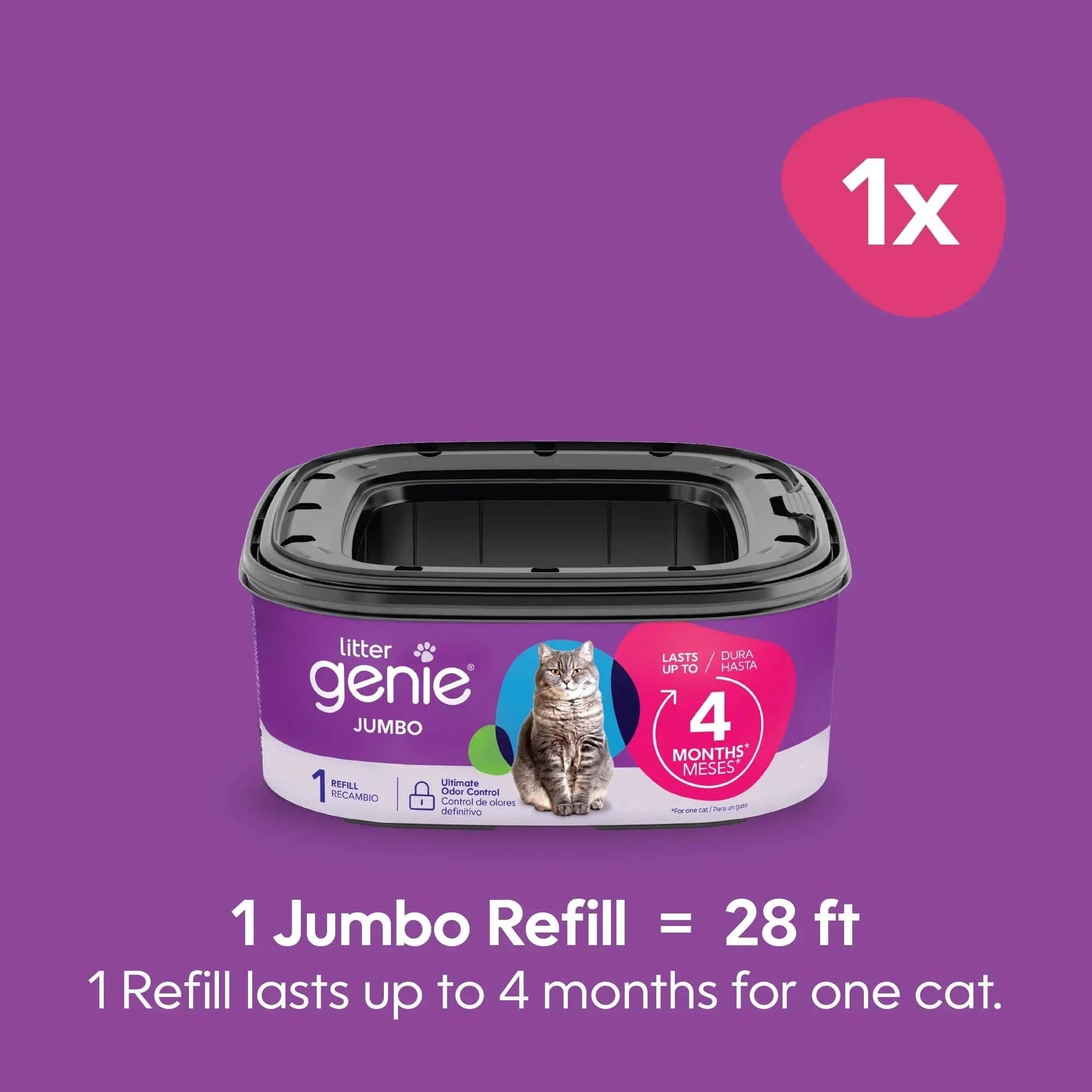 Litter Genie Plus Cat Litter Pail Disposal System Refill Jumbo - 2 pack - The Pet Source
