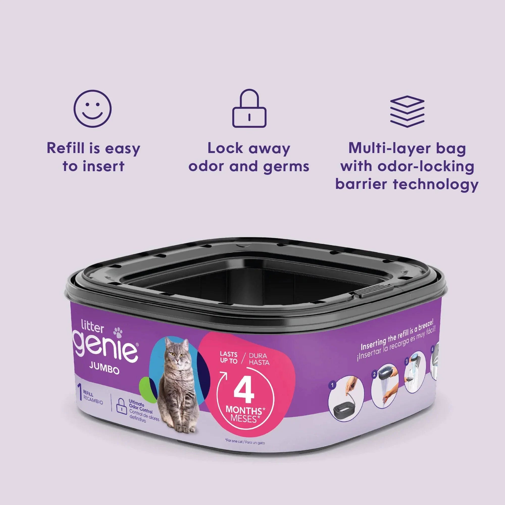 Litter Genie Plus Cat Litter Pail Disposal System Refill Jumbo - 1 pack - The Pet Source