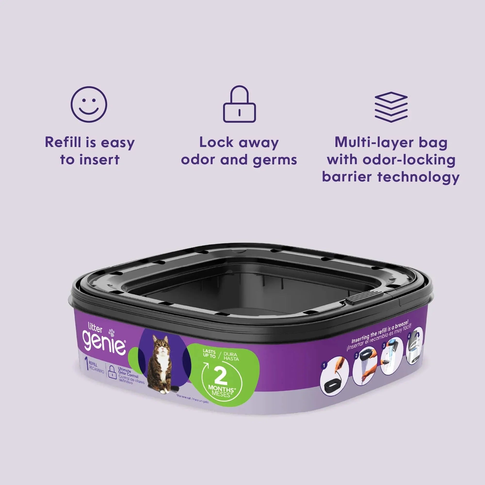 Litter Genie Plus Cat Litter Pail Disposal System Refill Standard - 1 pack - The Pet Source