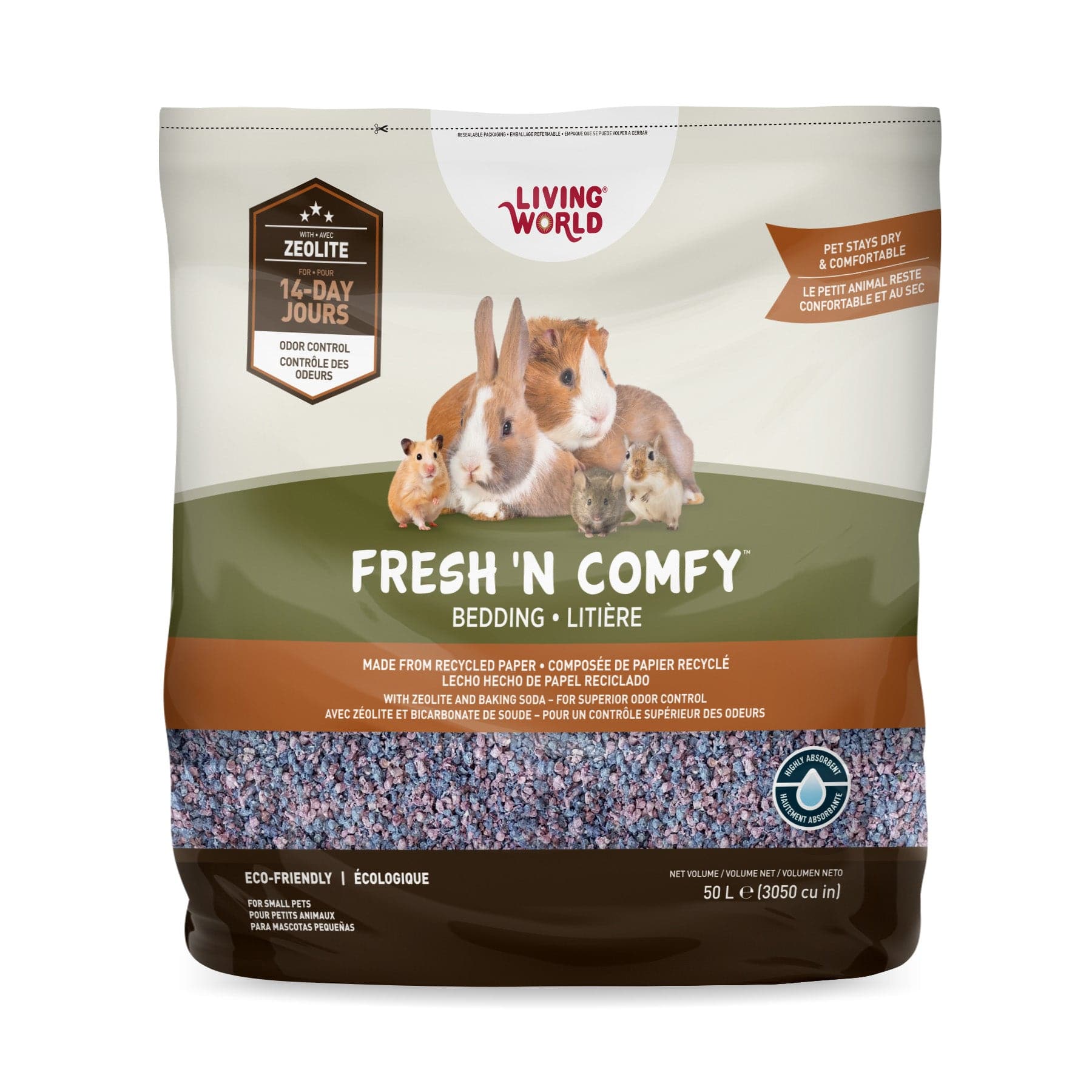 Living World Fresh 'N Comfy Bedding Confetti - 50 L - 3050 cu in - The Pet Source
