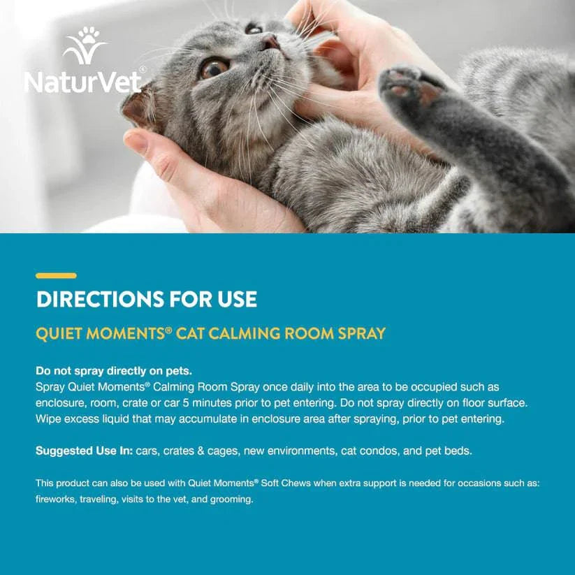 NaturVet Quiet Moments Cat Calming Room Spray - 8oz - The Pet Source