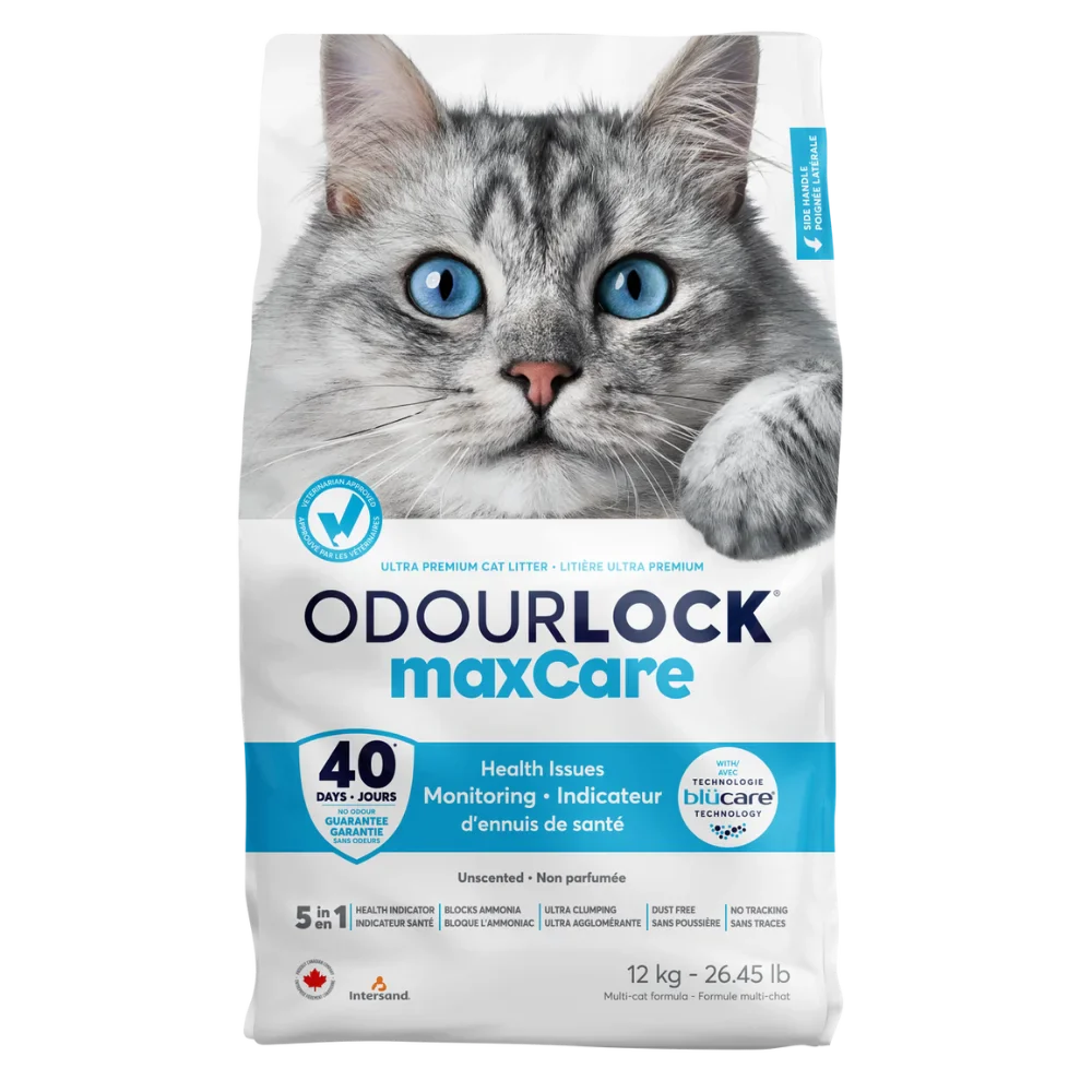 OdourLock maxCare Ultra Premium Health Monitoring Cat Litter - 12kg