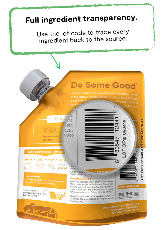 Open Farm Harvest Chicken Bone Broth For Dogs & Cats - 12oz