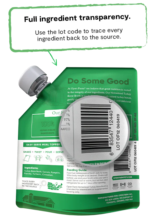 Open Farm Homestead Turkey Bone Broth For Dogs & Cats - 12oz