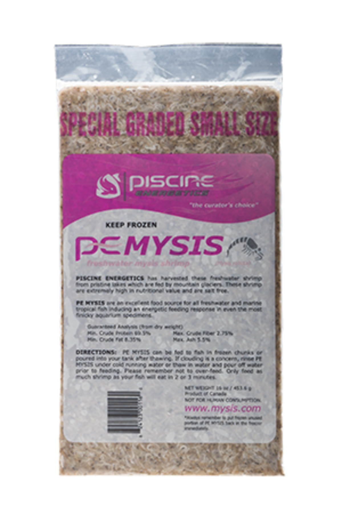 Piscine Energetics PE Frozen Mysis Shrimp Graded Small - 16oz