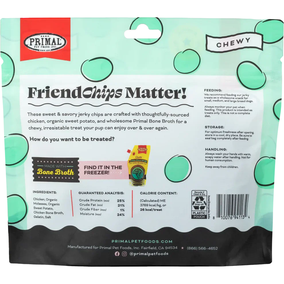 Primal FriendChips Matter Jerky Treats for Dogs Chicken Recipe - 4oz