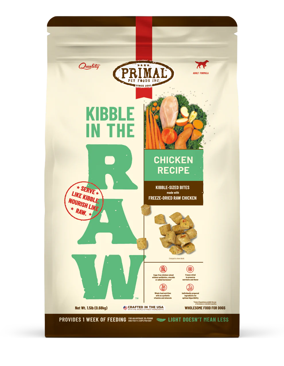 Primal Kibble in the Raw Dog Food Chicken Recipe - 1.5lb