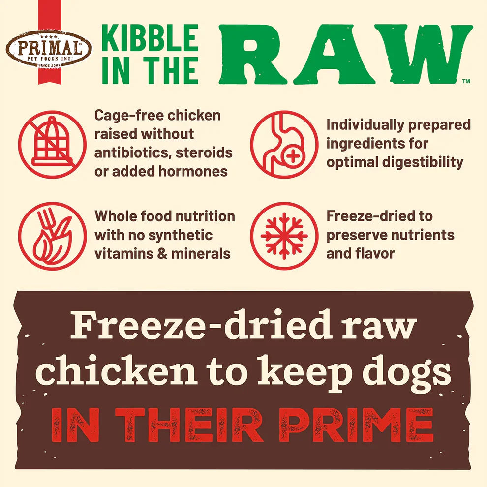 Primal Kibble in the Raw Dog Food Small Breed Chicken Recipe - 1.5lb