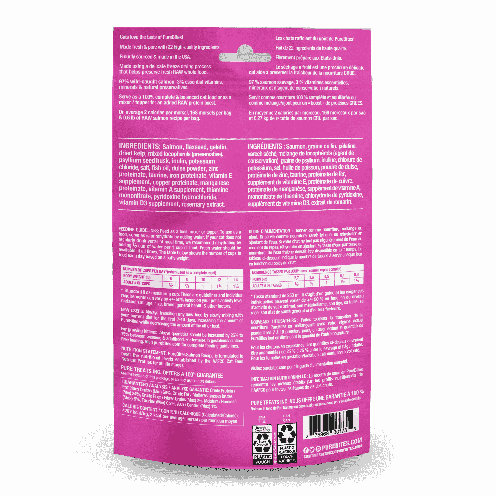 PureBites Salmon Recipe Cat Food Topper 69 gm - The Pet Source