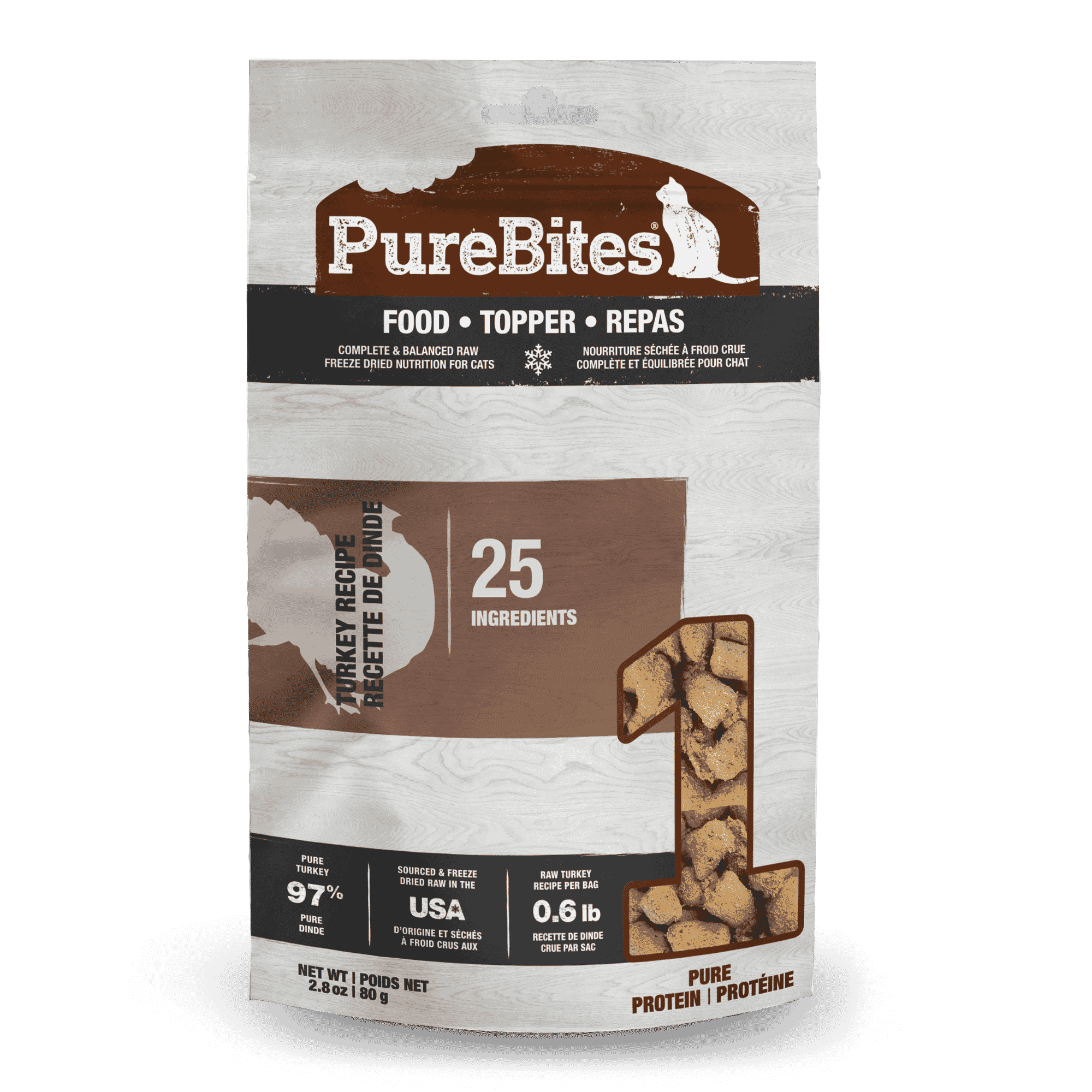 PureBites Turkey Recipe Cat Food Topper 80 gm - The Pet Source