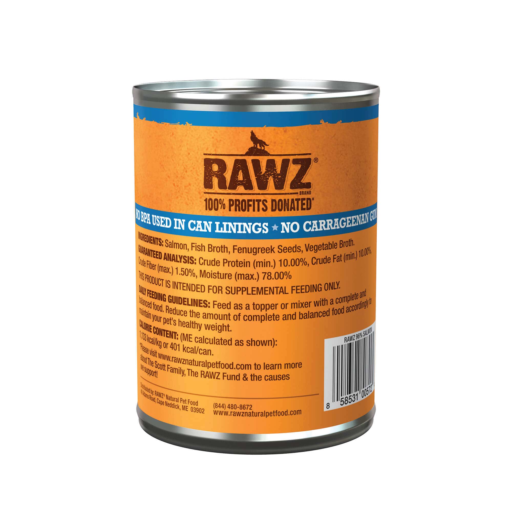 RAWZ 96% Salmon Dog Food - Pate - 12.5 oz - The Pet Source