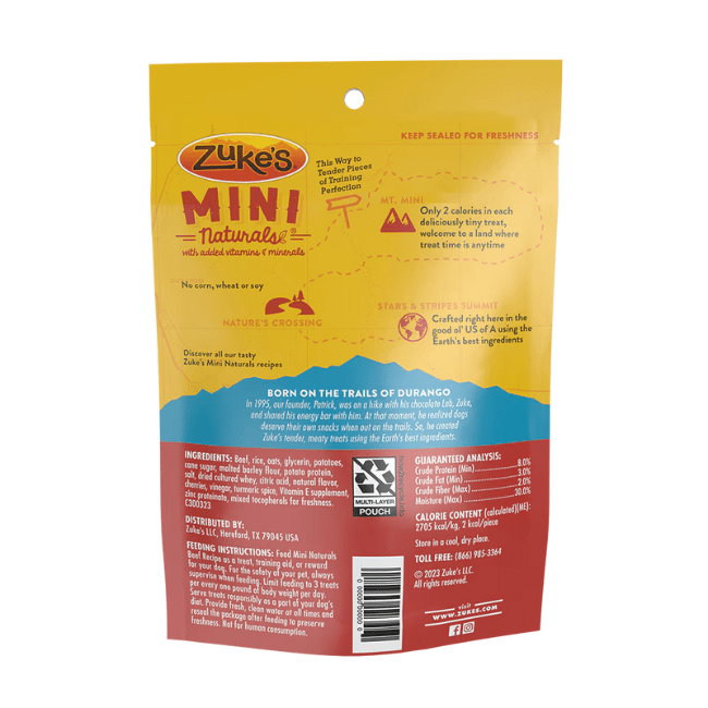 Zuke’s Mini Naturals Beef Recipe Dog Treats - 6 oz - The Pet Source
