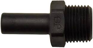 John Guest Reverse Osmosis RO Fitting - PP050822E Black Stem Adapter 1/4 Inch Tube x 1/4 Inch NPTF Thread