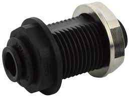 John Guest Reverse Osmosis RO Fitting - PP1208E Bulkhead Connector 1/4 Inch Black