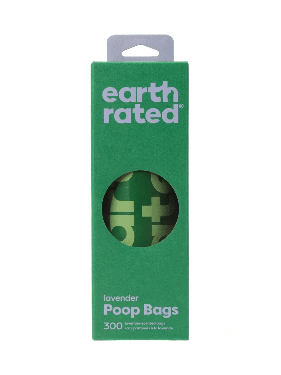 earth rated Bulk Single Roll Poop Bags Lavender - 300 Bags - The Pet Source