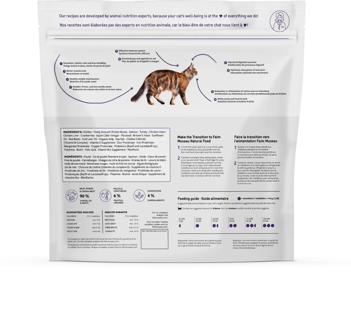 Faim Museau Chicken & Salmon Raw Frozen Cat Food - 6lb