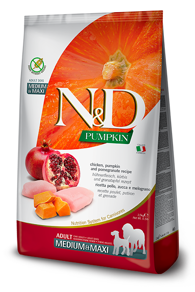 Farmina N&D Pumpkin Grain Free Chicken and Pomegranate Adult Medium & Maxi Dog Food - 26.4lb