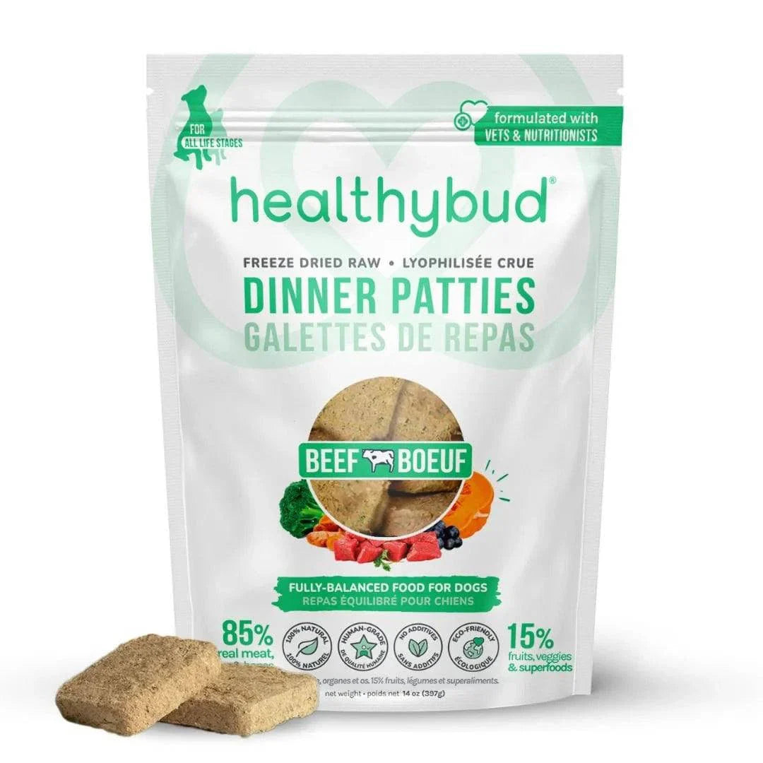 Healthybud Beef Meal Patties Freeze Dried Raw Dog Food - 397g - The Pet Source