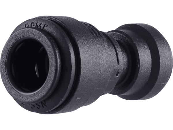 John Guest Reverse Osmosis RO Fitting Black - PP201208E Reducing Union Connector 3-8 Inch x 1-4 Inch