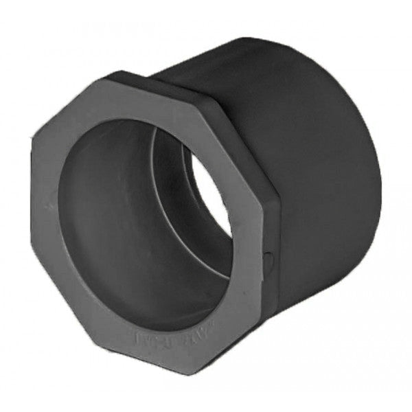 PVC Reducer Bushing - Schedule 80 - Grey - Spigot x Socket - 2 Inch to 1 1/2 Inch