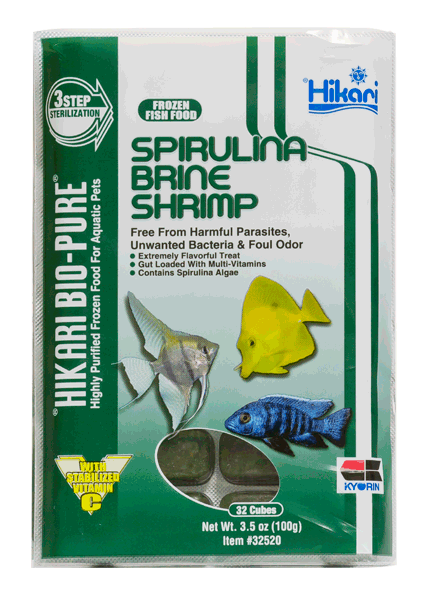 Hikari Bio Pure Frozen Spirulina Brine Shrimp Cube Pack 3.5oz
