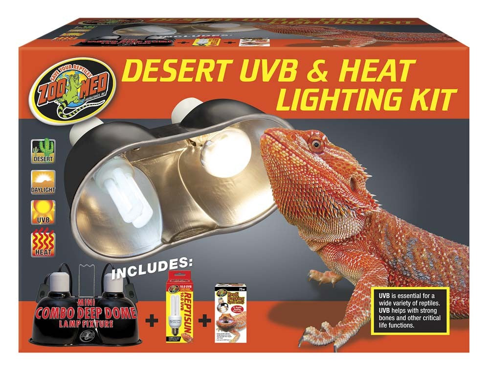 Zoo med desert uvb cheap and heat lighting kit