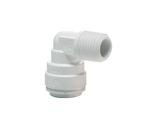 John Guest Reverse Osmosis RO Fitting - PP480823W Rigid Elbow 1/4 Inch Tube x 3/8 Inch NPTF Thread