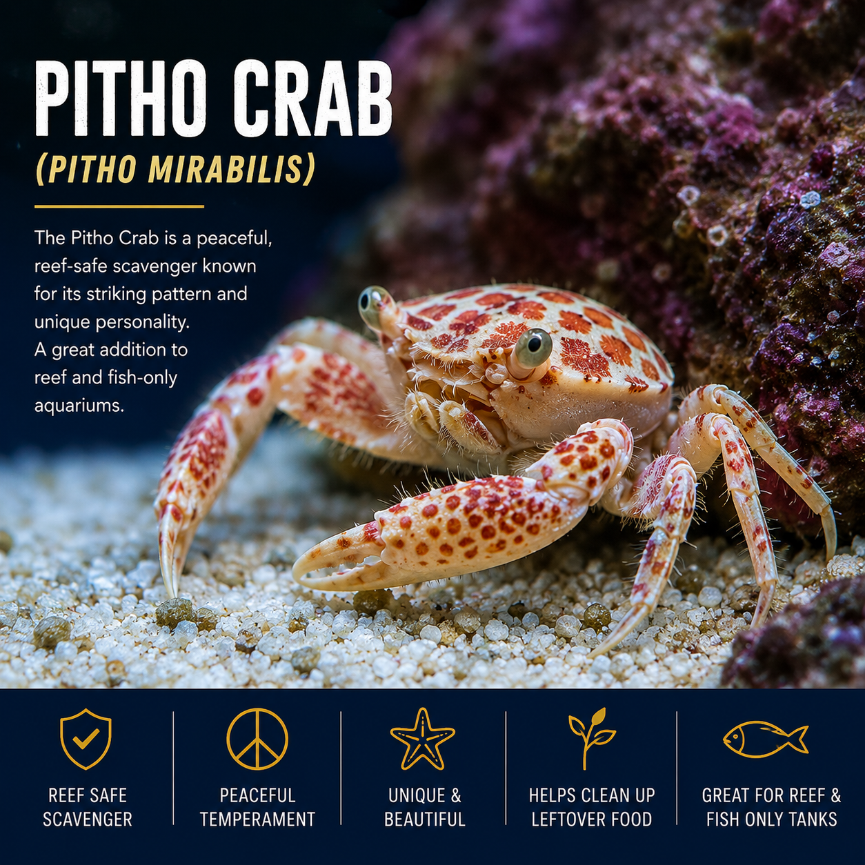 Pitho Crab (Pitho mirabilis) Care and Feeding for Canadian Reef Aquariums